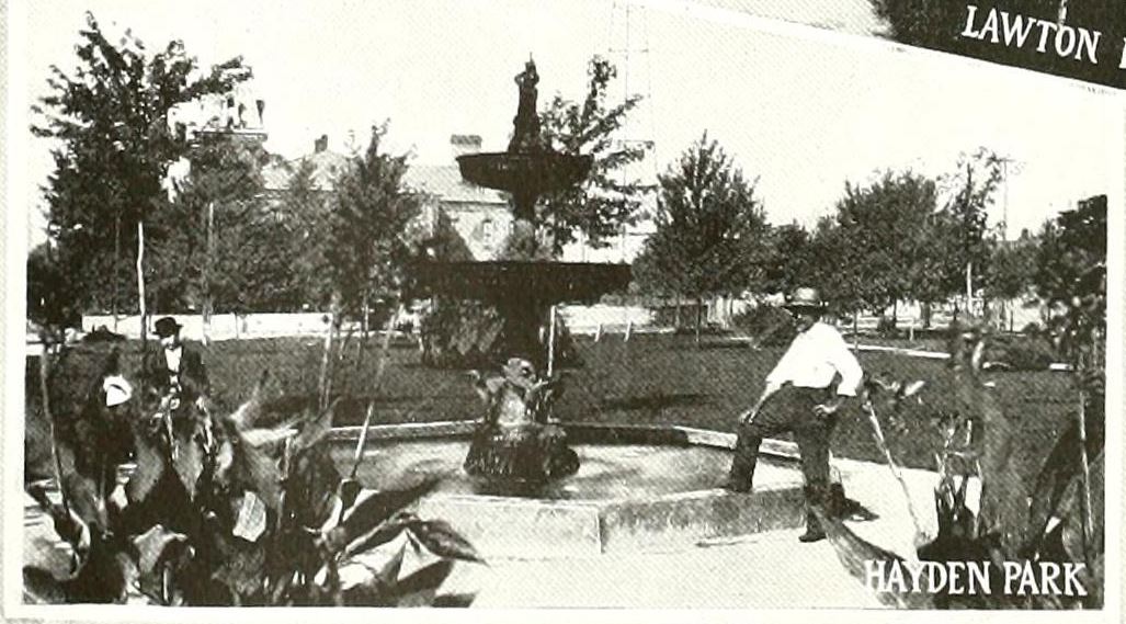 1911 Hayden Park fountain and plants