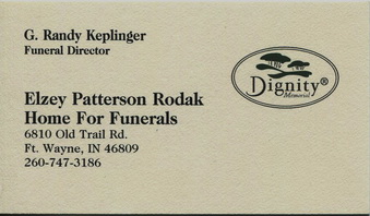 Elzey-Patterson-Rodak Home for Funerals ad