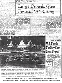 Newspaper article about Three Rivers Festival