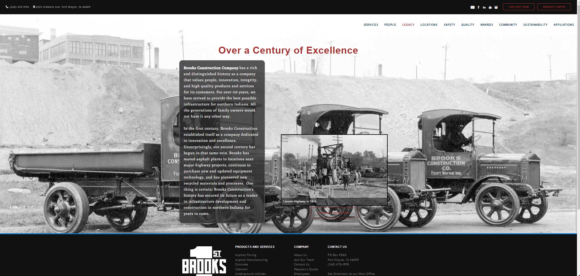 Brooks Construction Legacy History