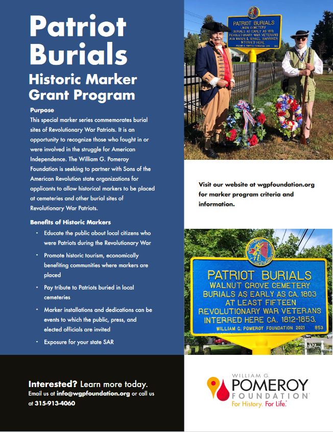 INSSAR Patriot Burials Historic Markers Grant Program