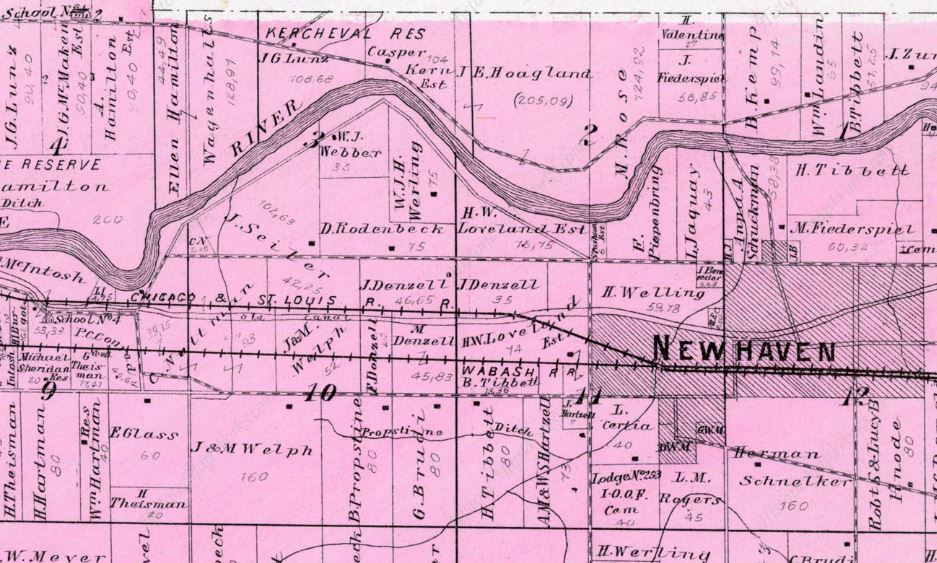 No Adams Family Cemetery on 1898 Atlas map