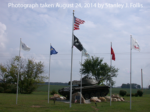 Vietnam Memorial Tank with flags
