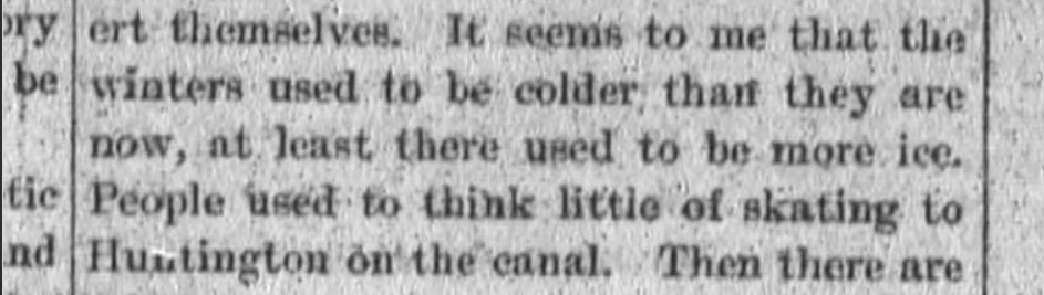1897 ice skating was colder skated canal to Huntington