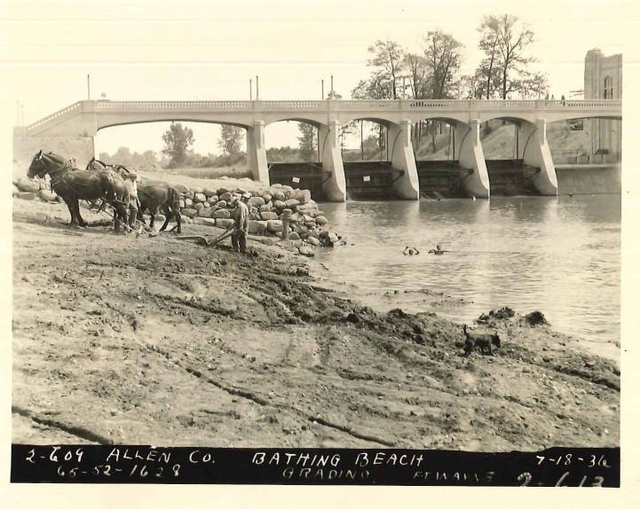 7-18-1936 horses plowing the Municipal Beach