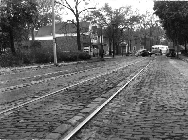 1948 from 1613 Spy Run Avenue brick paving and trolley tracks