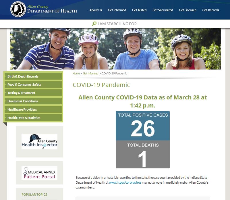 March 28, 2020 Allen County Department of Health