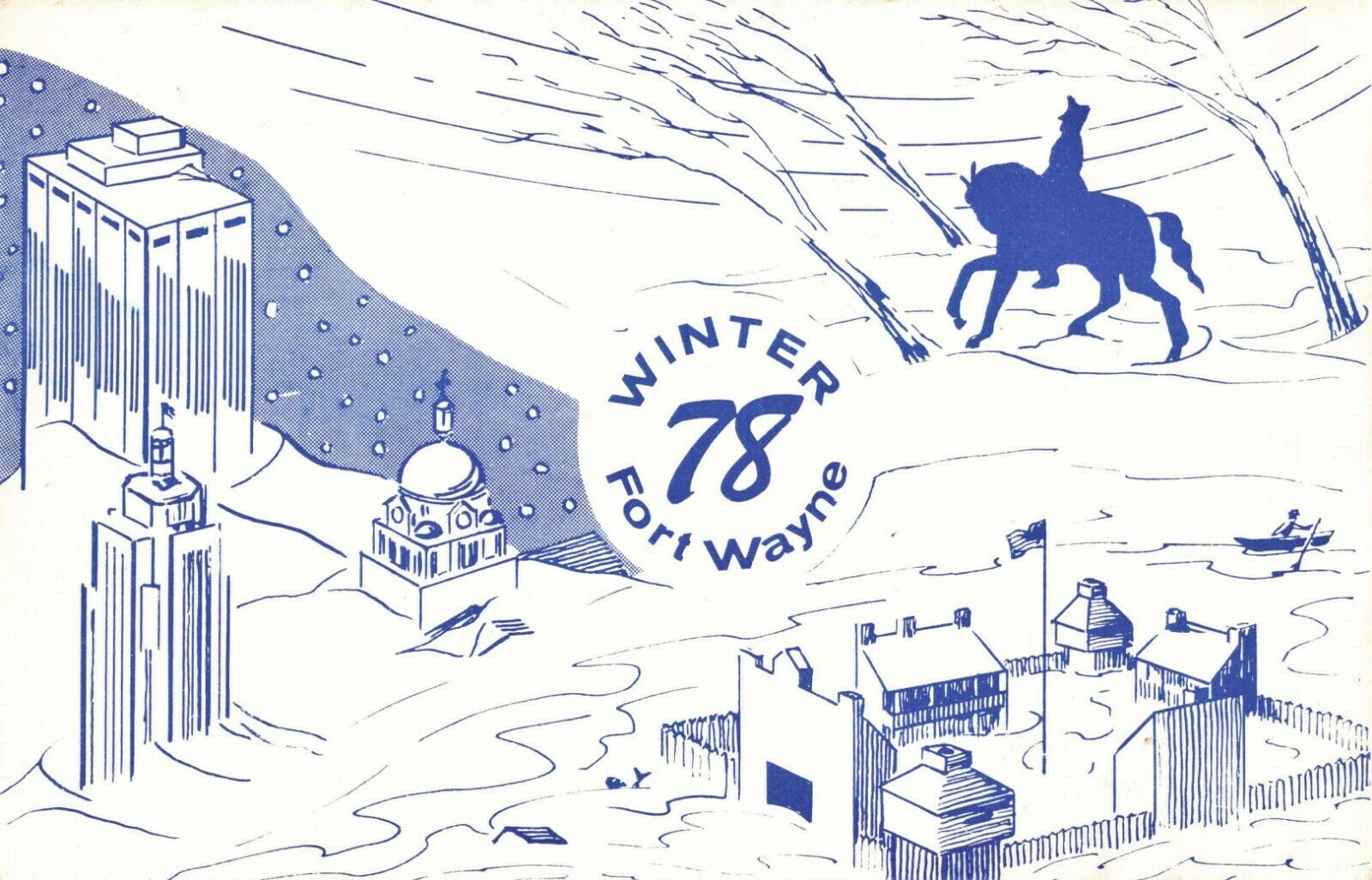 Winter 1978 Fort Wayne postcard