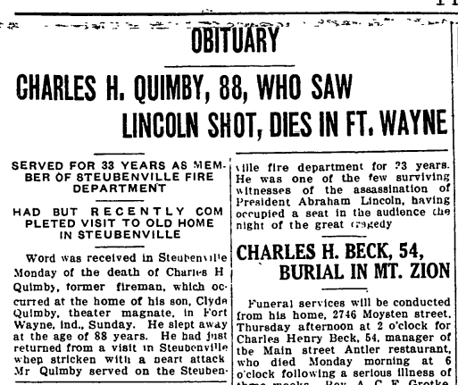 Newspaper obituary