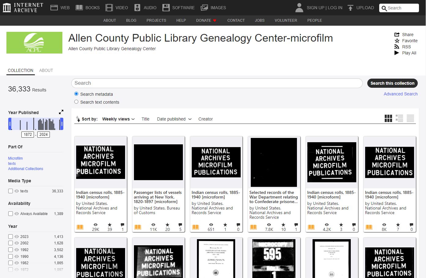 ACPL Microfilm at the Interent Archive