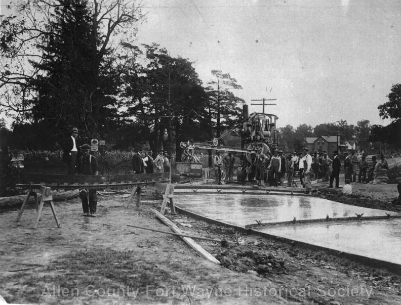 1914 Paving a section of Lincoln Highway East of Fort Wayne