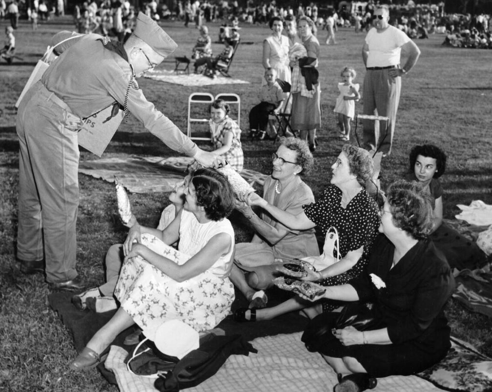 Boy scout selling Seyferts at fireworks
