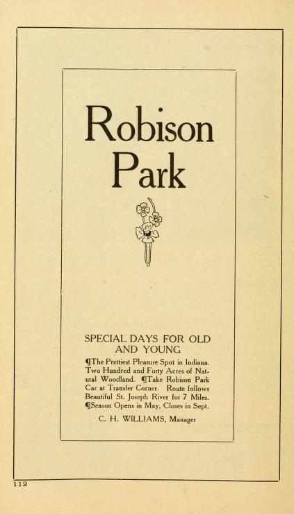 Robison Park advertisement