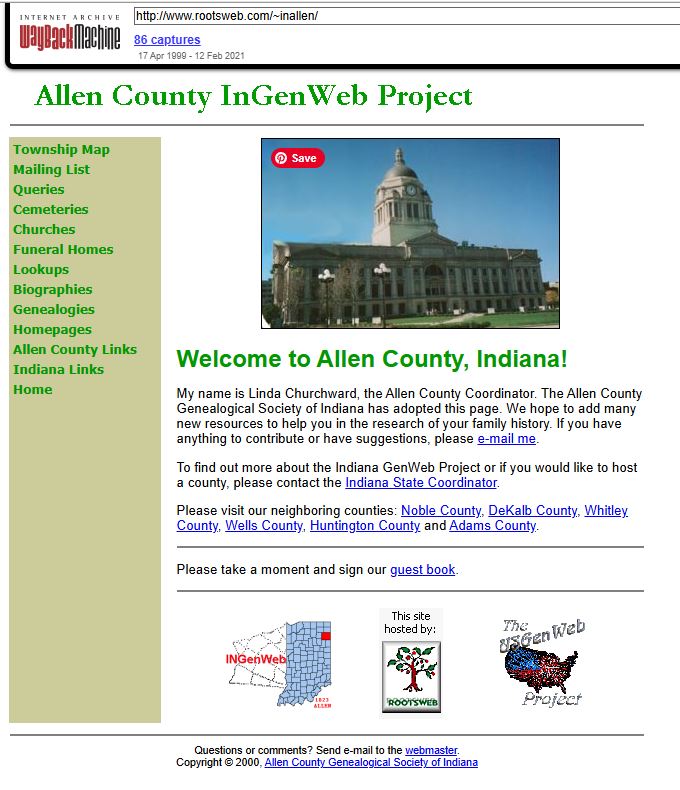 2009 Allen INGenWeb page