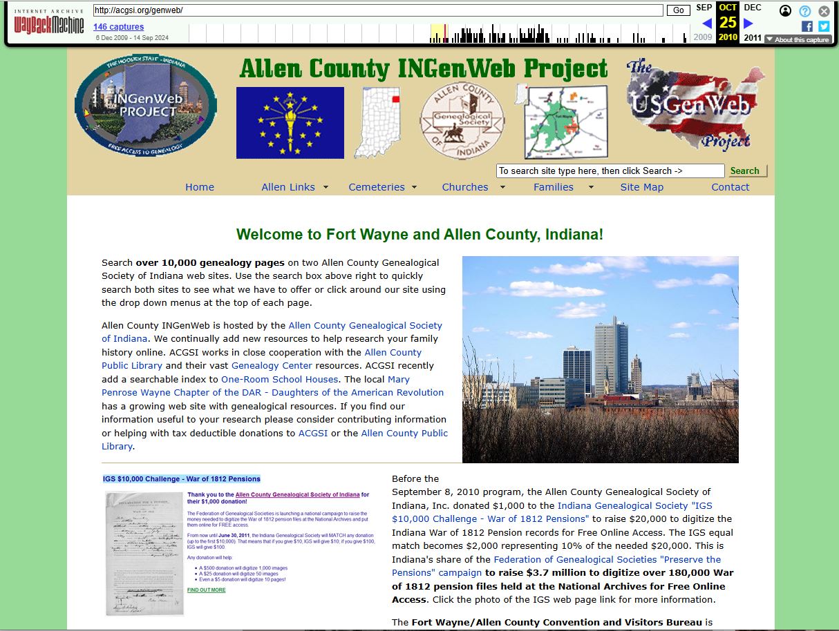 2010 Allen INGenWeb screen shot
