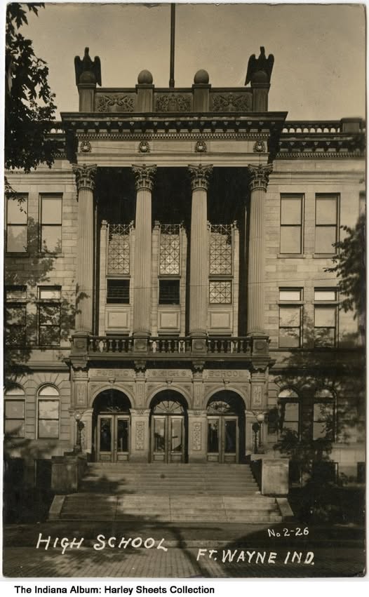 1908 Fort Wayne High School postcard Indiana Album