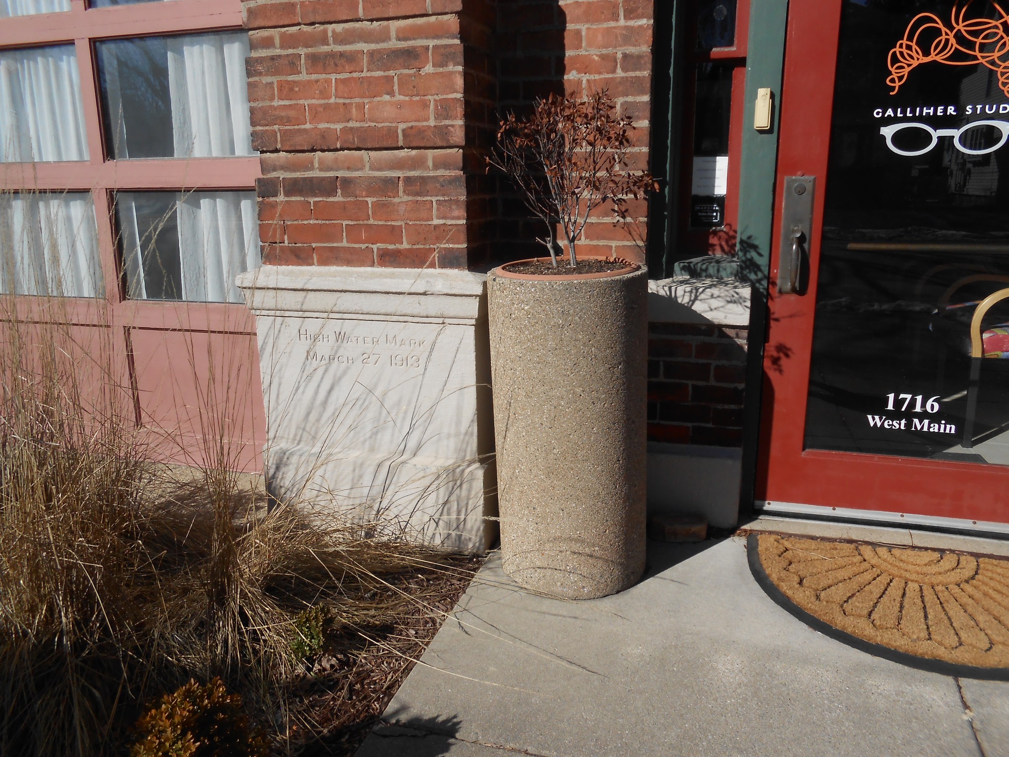 2023 March 27, 1913 flood line at Fire Station No. 7 