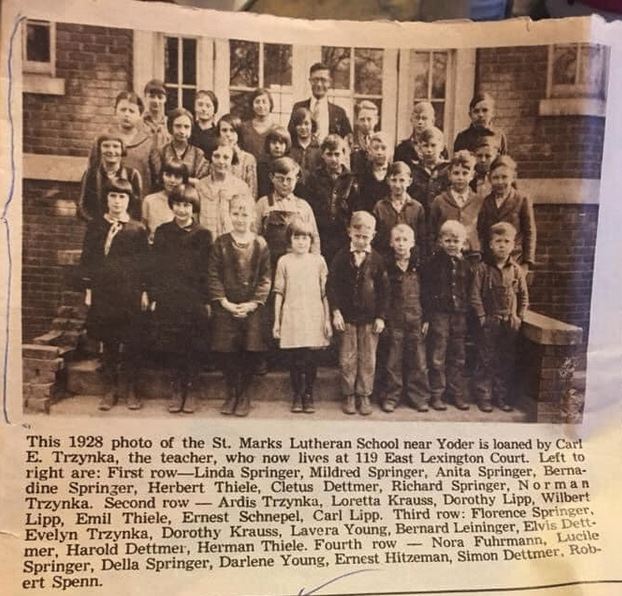 1928 St. Marks Lutheran School students near Yoder