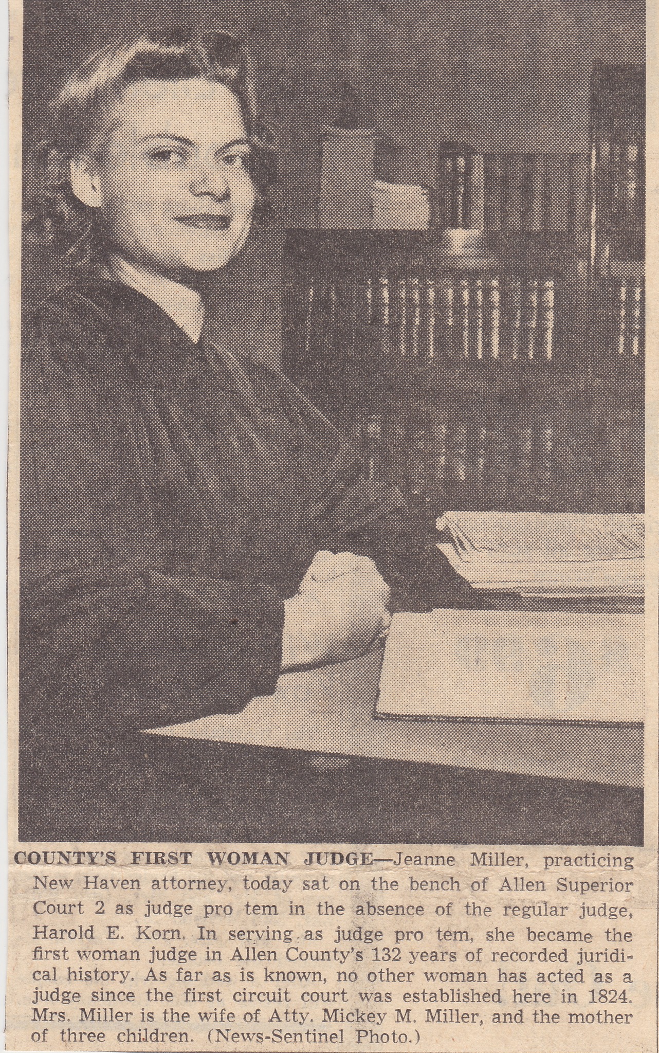 Jeanne Miller first female judge