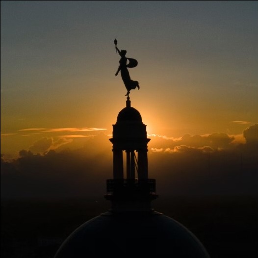Lady Liberty drone view John McGauley