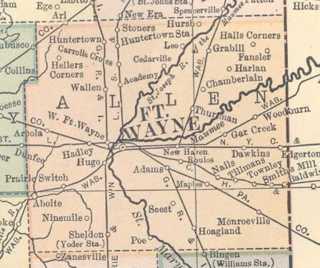 union county indiana township map