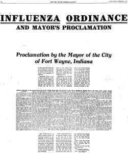 1918 Mayors Influenza Ordinance