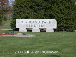 ACGSI Highland Park Cemetery sign