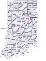 Indiana counties map