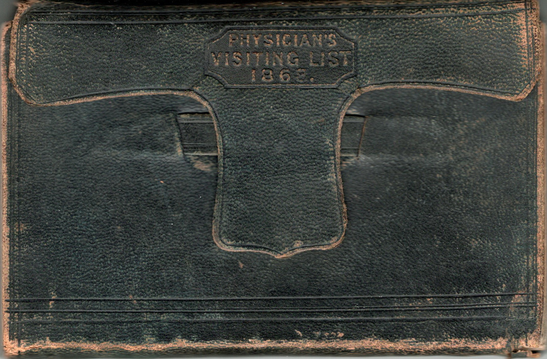 Dr. William H. Thacker visiting list cover, 1868